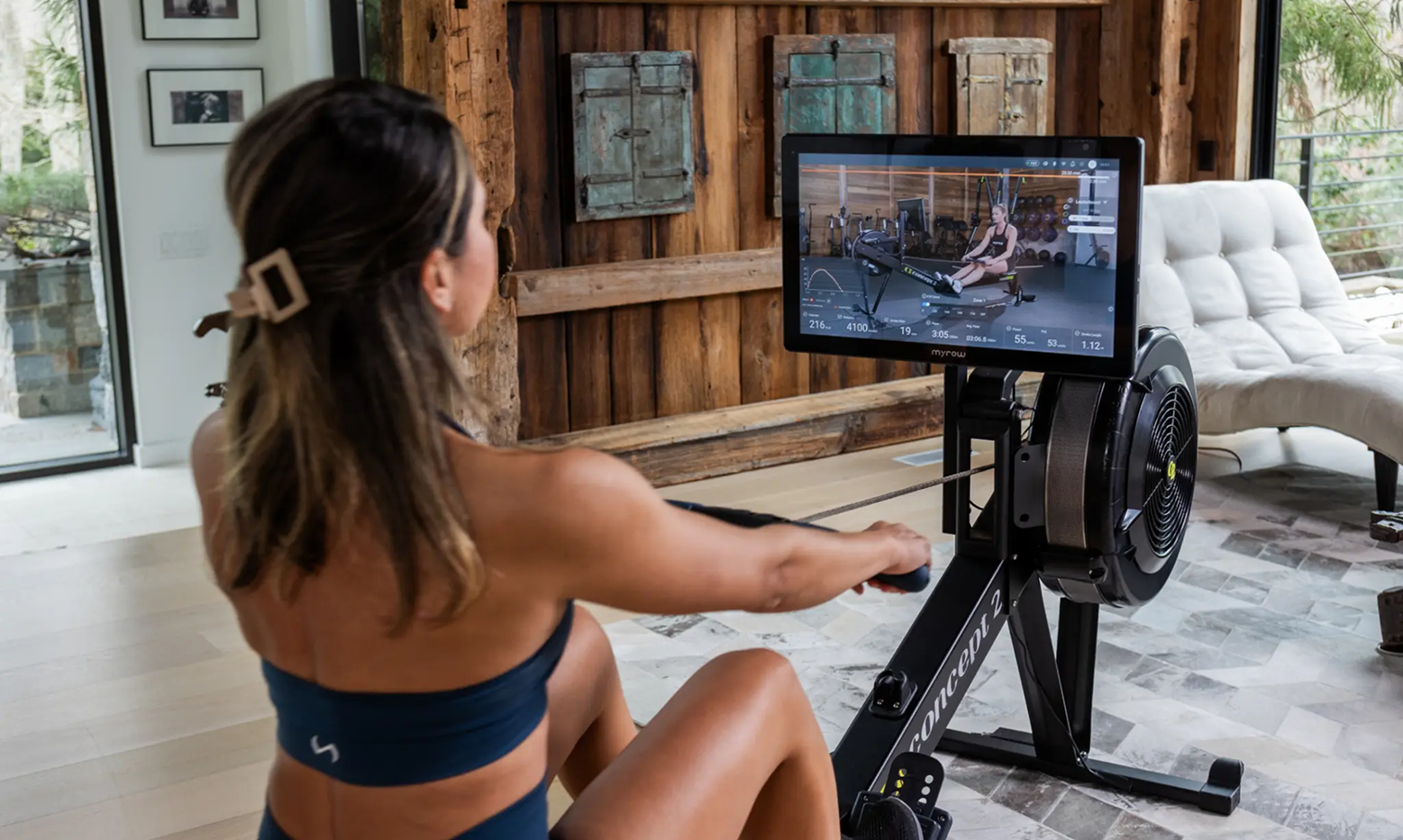 myrow tablet on a Concept2 rowing machine